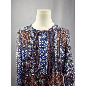 Daniel Rainn Womens Boho Patterned Blouse SP Multicolor Lightweight